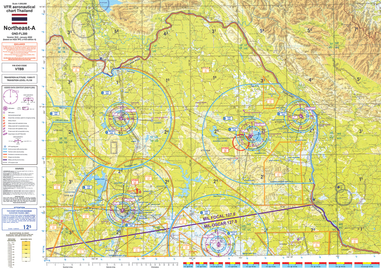 VFR Chart Northeast-A (1:500.000)