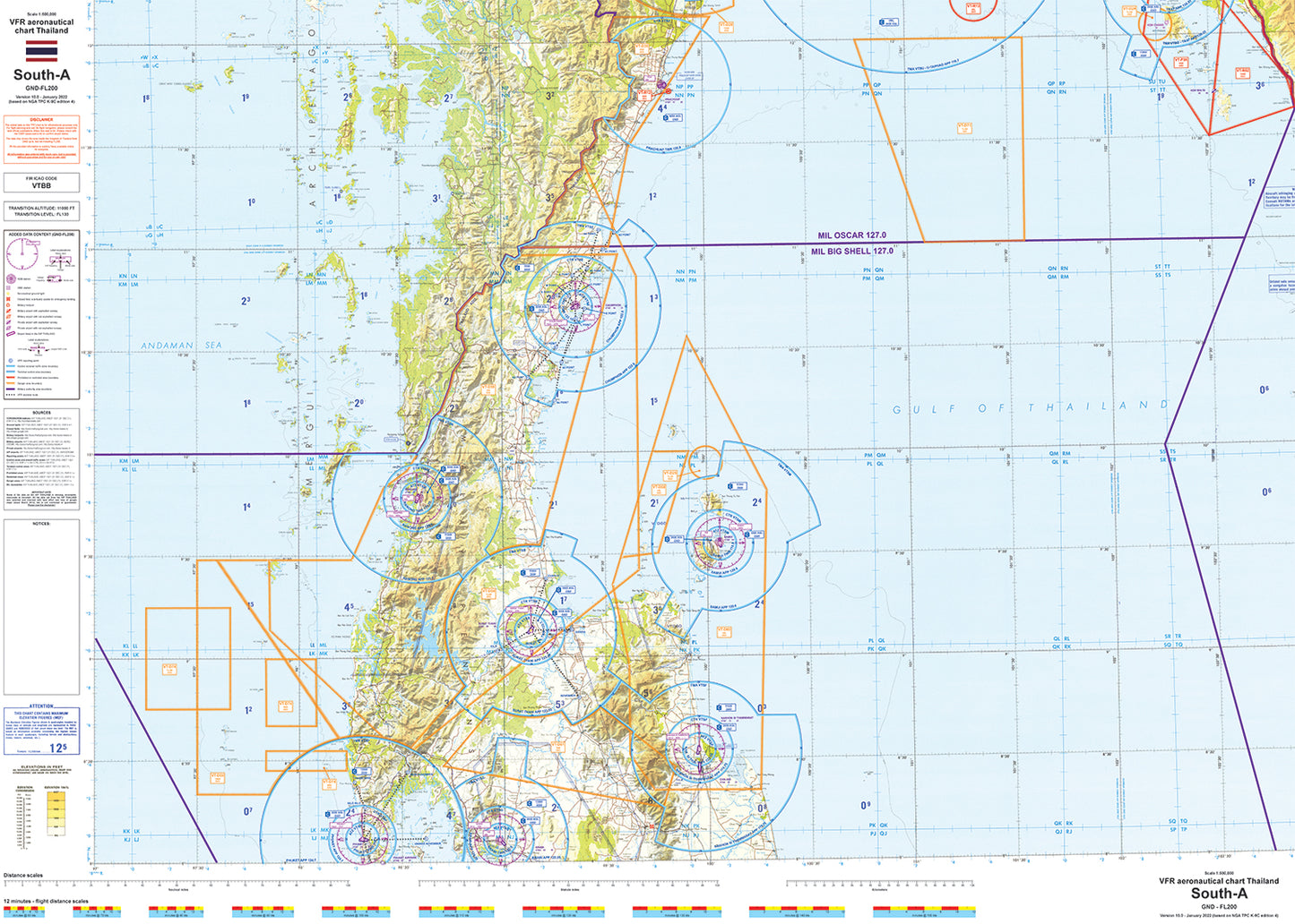 VFR Chart South-A (1:500.000)
